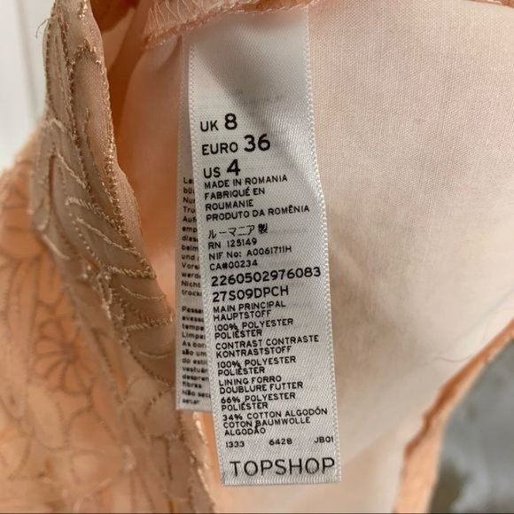 Topshop Floral Embroidered A Line Delicate Crocheted Lace Mini Skirt Small - Picture 8 of 12